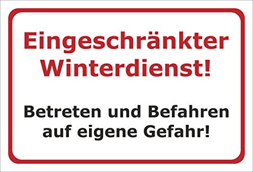 Melis-Folienwerkstatt Schild Eingeschränkter Winterdienst - 30x20cm - 3mm Aluverbund – 20 VAR S00018-003-B