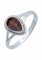 mantraroma Damen Ring 925 Silber Granat facettiert Edelstein rot dezent verspielt