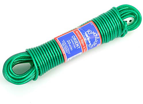 EVERLASTO Cuerda de Lavado de Calidad, 30 m, 4,8 mm de Grosor Aprox. (Verde)