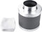 Estink Filtro al Carbone in Acciaio Inossidabile, 10 cm x 200 mm Filtri al Carbone Antiodore Filtro al Carbone Idroponico Filtri al Carbone per Coltura Idroponica, Officina, Casa