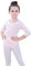 Soudittur Body Danza Bambina Balletto Body Leotards Costumi Cotone 3/4 Maniche Lunghe (Rosa, Tag 110(Height: 105-115 cm))