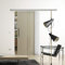 Glas-Schiebetür 1025x2175 mm 2-Streifen-Design Sadora® Slimline-System komplett Laufschiene in Edelstahloptik und Stangengriff/Griffleiste