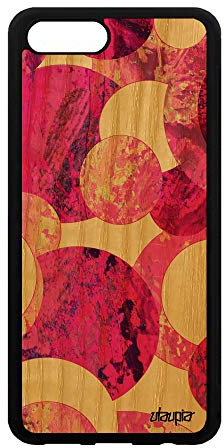 utaupia Coque Bois Peinture Abstrait pour Honor V10/View 10 Silicone Pas Cher coloré Texture Portable Smartphone Telephone Rose Ronds Design Art