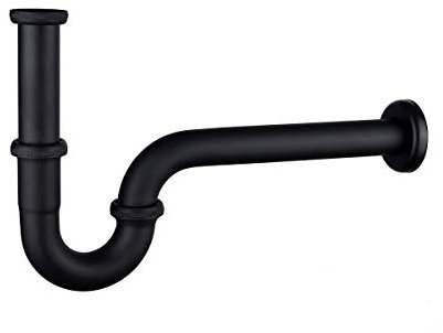 ATCO® Siphon Sifon Plus Röhrengeruchsverschluss Geruchsverschluss Ablaufgarnitur Abfluss Bad Waschbecken Waschtisch Ablauf 1 1/4 x 32mm schwarz