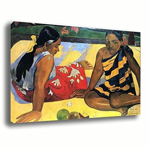 Quadro Moderno stile GAUGUIN Quadri moderni da Parete grande XXL Stampa su tela Canvas Decorazione muro Murale pittori arte Soggiorno Arredo Camera da letto Cucina (Gauguin, 50x70 centimetri)