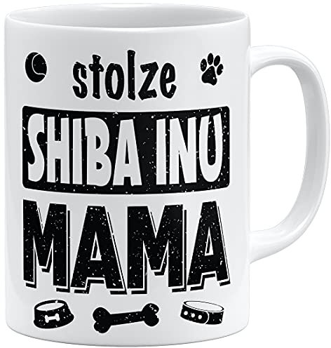 OM3® Stolze Shiba Inu Mama Tasse | Keramik Becher | 11oz 325ml | Beidseitig Bedruckt | Weiss