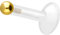 PIERCINGLINE PTFE Labret mit Gewinde Titan AUFSATZ KUGEL 2,5 mm Piercing Lippe Nase Ohr Helix Goldfarben 1,2 x 10 mm