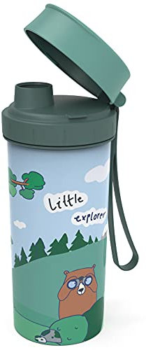 Rotho Memory Kids Gourde 0,4l, plastique de qualité alimentaire (PP) sans BPA, multicolore, 0.4l (7.6 x 7.0 x 16.5 cm)