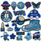 Woohome 20 Stück Blau Patches zum Aufbügeln Bügelflicken Kinder, Gemischt Flicken Patches Applikation Patch Sticker für Dekoration DIY T-Shirt Hut Mantel Kleid Aufkleber