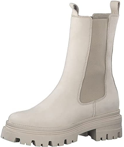 Tamaris Damen Chelsea Boots, Frauen Stiefeletten,Wechselfußbett,Comfort Lining,uebergangsschuhe,uebergangsstiefel,flach,Antelope Uni,40 EU