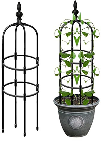 Obelisk für Garten, Kletterständer aus Edelstahl, stabil, Tomatenkäfig, Garten, Rankgitter, Klettergerüst, Gemüse & Blumen und Früchte, geeignet für Garten, Balkon