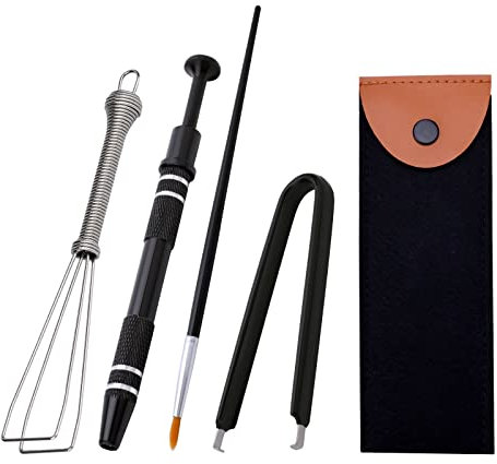 Savita Kit de Limpieza de Teclado, Removedor de Interruptores de Teclas Kit de Apertura Incluye Abrazadera de Interruptor Soporte de Vástago Bolígrafos de Lubricación, Fácil de Jalar (Negro)