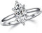 Bague de fiançailles en moissanite taille marquise de 1,5 carat pour femme, couleur D brillante VVS1 pureté en laboratoire, or blanc 14 carats, vermeil massif S925, bague solitaire moissanite pour