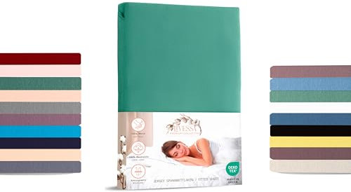 Livessa Spannbettlaken 180x200cm aus Baumwolle Single-Jersey Stoff 140 g/m², Spannbetttuch/Bettlaken, Oeko-TEX Zertifiziert (M24M05FF9),Ultra weich