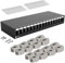 HB-DIGITAL 16-Port Patchpanel Patchfeld Verteilerfeld 1 HE 16x CAT 7 RJ45 Keystone Jack Modul vollgeschirmt STP 10 Gbps Kompatibel mit Verlegekabel Netzwerkkabel Ethernet LAN - Schwarz