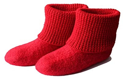 Hausschuhe Hausstiefel Handarbeit gestrickt gefilzt