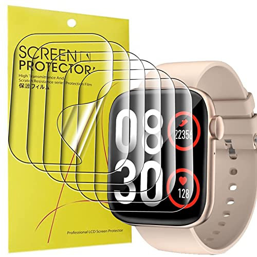 Blueshaweu Schutzfolie Kompatibel für UHOOFIT Smartwatch 1.8, HD klar Flexible TPU Displayschutzfolie [6 Stück] für UHOOFIT P45 Smartwatch (6 Pack)