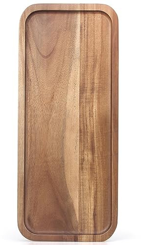Pequeños platos de madera para servir de acacia, charcutería, bandeja rectangular de madera para decoración del hogar, tabla de queso, aperitivos, platos de cocina, plato de cena para alimentos