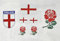 7 X England Iron on Transfers for Fabrics English Rose England Team Flag