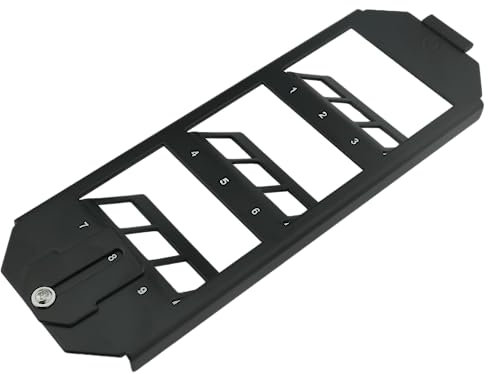 AIXONTEC 9 Port Bodentank Halter aus Stahl für Keystone Module – Schwarz für RJ45 HDMI USB LWL Module im SNAP-IN Keystone Format Kompatibel mit OBO und Ackermann Bodentanks Portnummerierung 1-9
