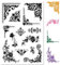 CRASPIRE Vintage Flowers Clear Rubber Stamp Retro Flourishes Transparent Iron Valley Orchid Corner Silikonsiegel Stempel Für Journaling, Kartenherstellung, DIY, Scrapbooking, Handgefertigtes Fotoalbum