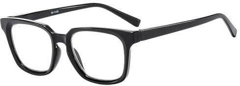 Suertree Lesebrille Blaulichtfilter Brille Stilvolle Leser Augenoptik Anti-Blau Sehhilfe für Frauen Herren Qualität Feder Scharnier Lesehilfe Schwarz 2.5X BM671