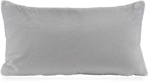 H.O.C.K. Plushy Kissen inkl. Füllung 45x45cm Fake Fur Fellkissen Größen (70x40cm, Hellgrau)