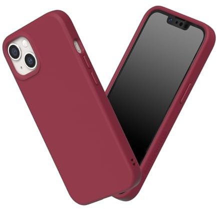 RHINOSHIELD Case Compatible with [iPhone 13 mini] | SolidSuit - Shock Absorbent Slim Design Protective Cover with Premium Matte Finish 3.5M / 11ft Drop Protection - Bordeaux Red