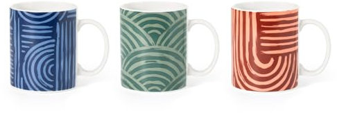 Royal Norfolk Babylon Lot de 12 tasses en porcelaine, cylindrique, 320 cc