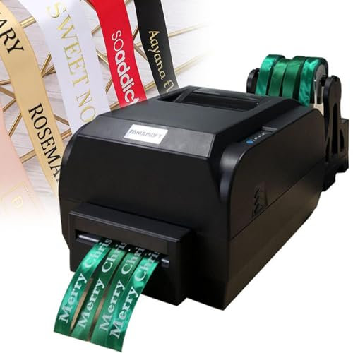 RVUEM 4-Reihige Satinband Druckmaschine, 200dpi Digitaler Farbband Drucker, Folien PräGe Druckmaschine, Zum Verpacken Von Geschenken, 12–20 Mm Breite, UnterstüTzt Mehr Als 50 Sprachen