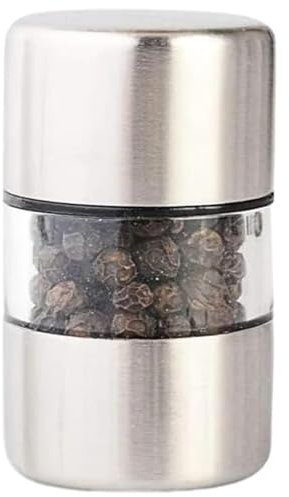 Pepper Mill - Salt and Pepper Grinder Set - Stainless Steel Pepper Salt Mill Manual - Refillable Coarseness Mill Kit - 2 in 1 Pepper and Salt Grinder - Coarse Fine Salt and Pepper Grinders