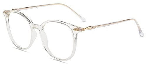 Firmoo Blue Light Blocking Reading Glasses 0.5 for Women Men, Anti Glare Eyestrain Computer Gaming Glasses, Round Frame Readers with Magnification