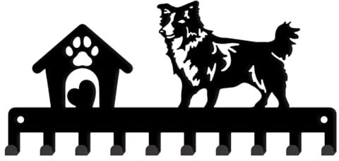 SUPERDANT Shepherd Dog Key Holder Dog House Key Hooks Animal Decorative 10 Hooks Metal Key Rack Key Hanger Wall Mount Home Storage Hooks Entryway Key Hooks for Dog Leash Door