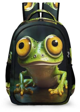 TPISLI Rucksack Mädchen Hässlicher Frosch Schulranzen Mädchen 4. Klasse Schulrucksack Mit Leichter Reise Outdoor Freizeit