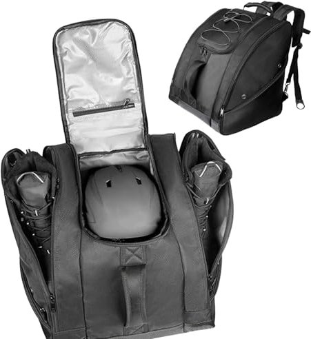 zwxqe Waterproof Ski Boot Bag, Ski Accessories Backpack, 50L Ski Boot Bag, Nylon Ski Gear Bag, Ski Equipment Backpack, Ski Boot Carrier Bag, Waterproof Snowboard Bag, Large Ski Boot Backpack