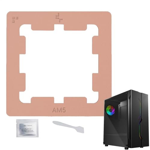 LearnLyrics Almohadilla térmica, disipación de calor mejorada, protección de CPU, grasa de silicona antidesbordamiento con protector de CPU de aleación de aluminio, fácil instalación, CPU Am5, ideal