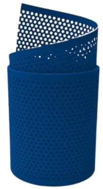 zaun|zu® Premium Sichtschutzstreifen GELOCHT | genarbte Oberfläche | 20% Lochmuster | PP für Doppelstabmatten | Sichtschutz Rolle | Polypropylen | Zaunblende | Made in Germany Enzianblau 2,55m