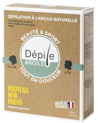 Dépile ARGILE - Argile Dépilatoire 100% Naturelle – Peau Douce & Lisse – Sans Douleur - Sans Produits Chimiques – Convient à Toutes les Peaux – Fabriqué en France (150g)