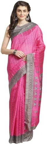 DENMOUS Sari rayé rose et blanc cassé - 12112970, rose, taille unique