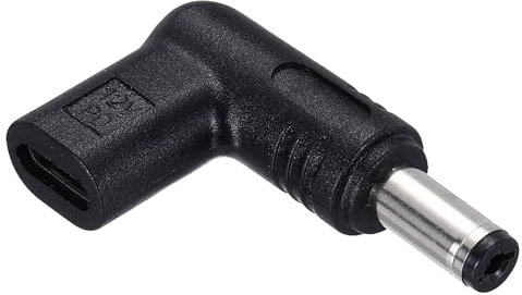 sourcing map USB 3.1 Type-C Female to DC Male Adapter, 12V Type C to DC5521 5.5x2.1mm Elbow Adapter for PD Power Bank PD Source Notebook Laptop Tablet
