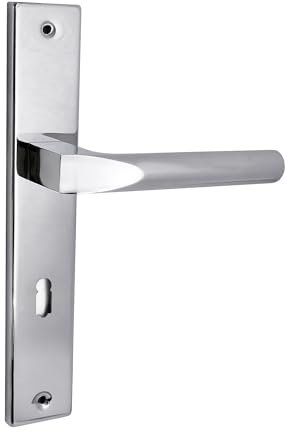 Domino Set de poignées de porte sans trou Ensemble de poignées pour porte intérieure de chambre, entrée, couloir – aluminium résistant argenté universelle CONO M6 BB70