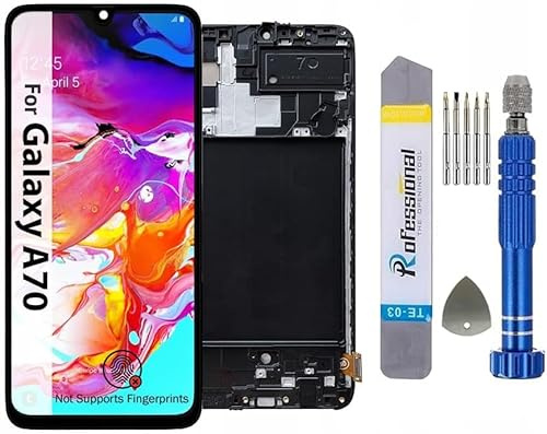 It'Go Full INCELL Display für Samsung A70 A705 6.5 LCD Bildschirm Ersatz Touchscreen mit Werkzeug Schwarz mit Rahmen Hohe Qualität