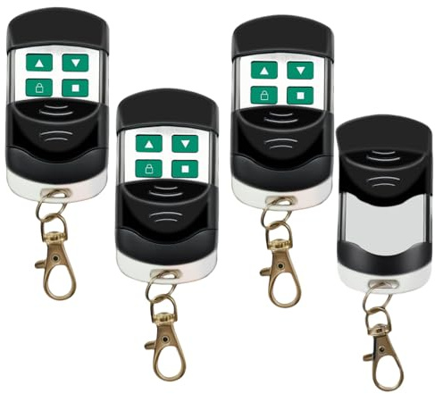 Clonador de Mando Universal 433MHz - 4 Unidades, Mando a Distancia Clonador Puerta Garaje Codigo Fijo, Copia Mandos a Distancia con 4 Botones para Puertas de Garaje, Puertas Correderas y Barreras
