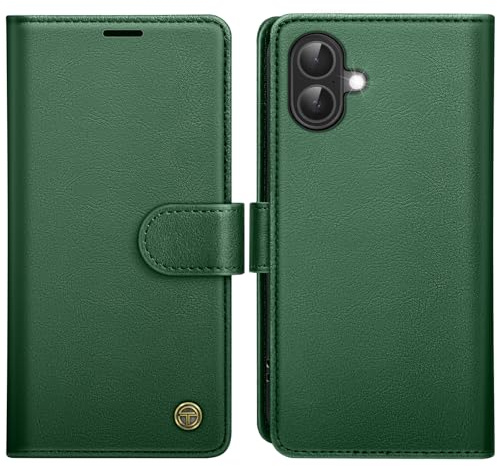 AIMOYU for iPhone 17 Case, Flip Wallet Leather Phone Case with [4 Card Slots] [Kickstand] [RFID Blocking] Magnetic Protective Shockproof Cover for iPhone 17 Phone Case - Green