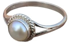 Natural Pearl Ring Handmade 925 Sterling Silver Ring June Birthstone Jewelry