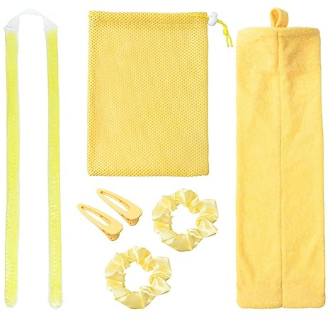 ZASCHMOY Lockenwickler-Set, Gel-Perlen, Lockenstab, Keine, Schlafende Lockenwickler, Styling-Werkzeuge (YELLOW)