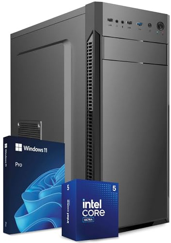 PC Fisso Intel Core Ultra 5 225 AI Integrata • Intel Graphics • RAM 16GB DDR5 • SSD 500GB NVMe M.2 • WiFi AC e Bluetooth • HDMI • USB 3.2 • Computer Fisso Desktop Windows 11 Pro