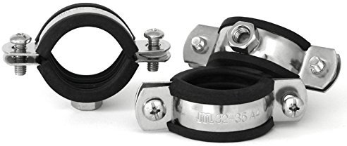 A4 Edelstahl Rohrschellen 40 – 43 mm 1 1/4 Zoll Schraubrohrschellen Rohrschelle Schraubrohrschelle DIN 4109 Zweischraubenschelle
