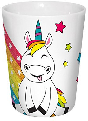 infinite by GEDA LABELS (INFKH) 15915 Einhorn_Bunt_V-Mug, Environ 300 ML, Tasse en Porcelaine, Multicolore, 8, 5 x 10 cm
