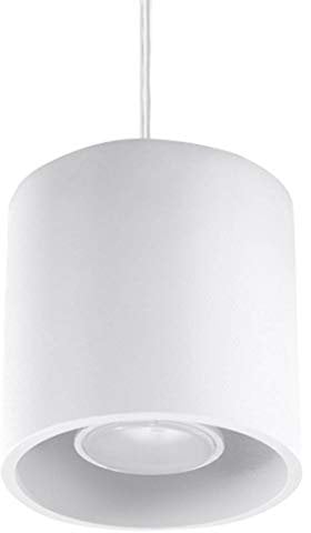SOLLUX lighting Orbis Pendelleuchte | Modernes Design mit zylindrischem Schirm | Aus Aluminium, mit austauschbarer GU10-Glühbirne | Weiß, 10 x 10 x 110 cm